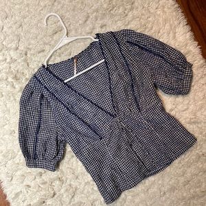 Free People button up Crop Top